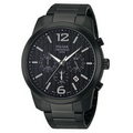 Pulsar On the Go Men's Black Ion Finish Chronograph Bracelet Watch from Pedre